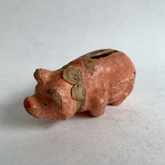 Vintage Pig Tiny Small Piggy Bank - Picture 1 of 6